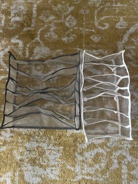 Mesh Dresser Drawer Organizers - White and Grey